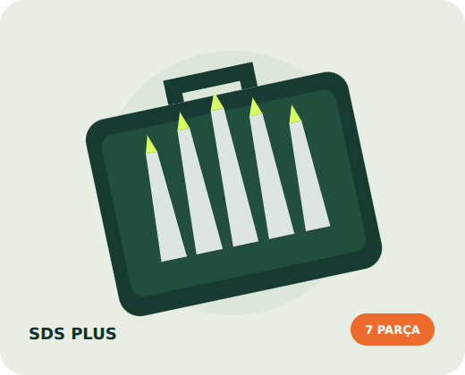 SDS Plus 7 parçalı beton matkap ucu seti